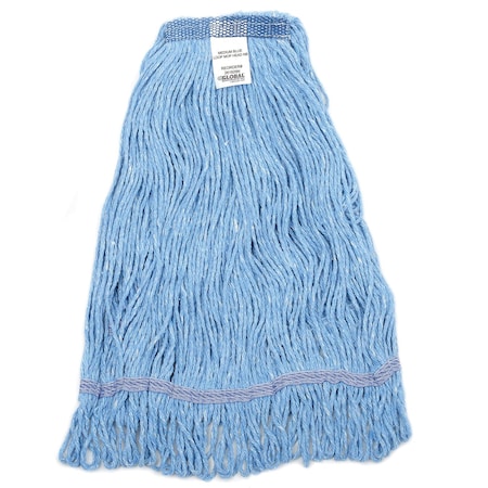 Global Industrial Medium Blue Looped Mop Head, Narrow Band 261829N